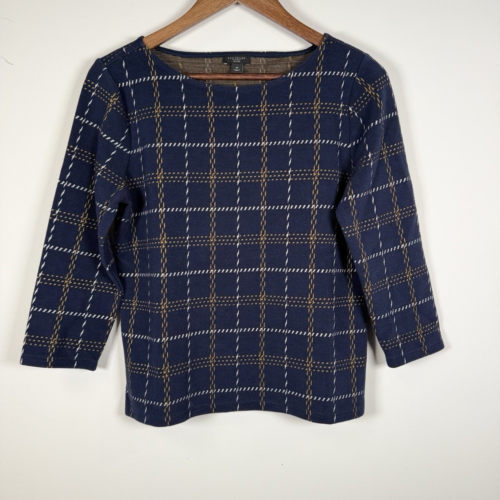 Ann Taylor Factory Women's Petite Baby Windowpane Plaid‎ Size Med Petite Career